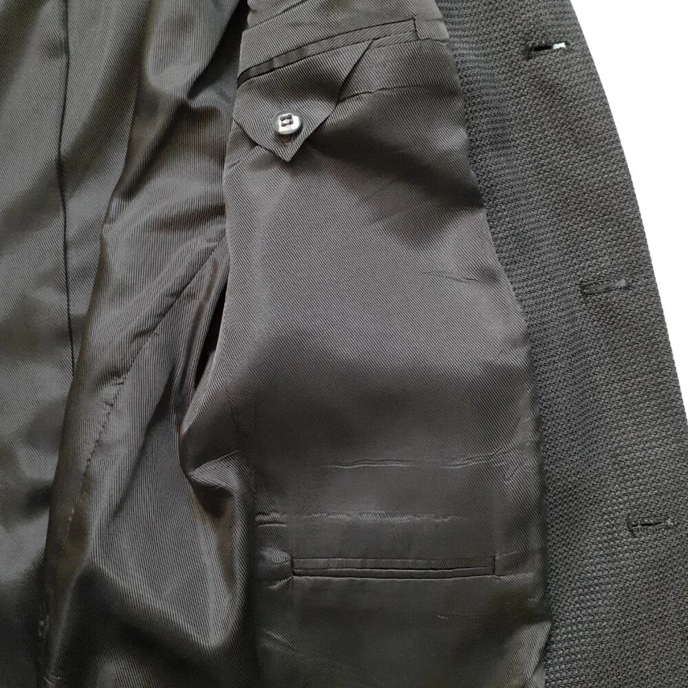 Oscar de la Renta Wool Tweed 3-Button Blazer Gray Size 42L